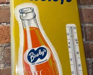 GENUINE Antique Porcelain Advertising Thermometer "Drink Bireley's Non-Carbonated Beverages"
