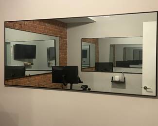 Large Black Framed Wall Mirror (Great For A Home Gym!)
