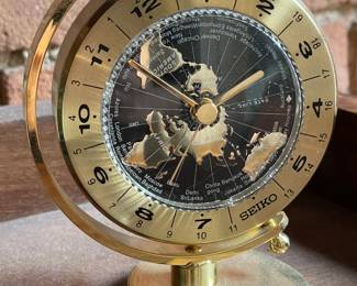 Vintage Seiko Globe World Time Desk Clock