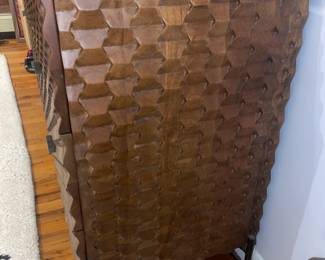 Crate & Barrel Raffael 6 Drawer Carved Wood Dresser W/ Honeycomb Pattern 