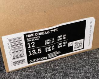 Nike DBreak-Type CJ1156 003 Black/White (Size 12) W/ Box