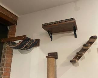 Wall Mounted Cat Climbing & Scratching Set-Up (Easily Disassembles)