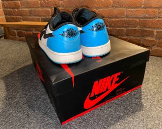 Nike Air Jordan 1 Retro Low OG CZ0790 104 White/Dk Powder Blue-Black (Size 12) W/ Box