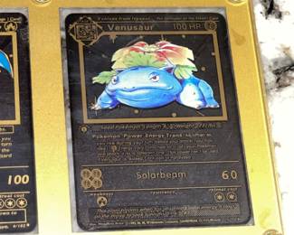 Pokemon Black Metal Replica Cards In Case