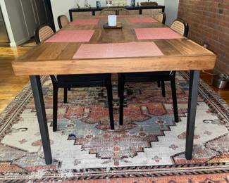 Crate & Barrel Lakin 81” Teak Extendable Dining Table W/ 6 Dining Chairs (Some Are CB2)