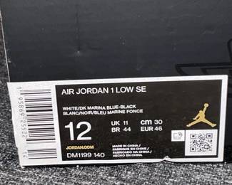 Nike Air Jordan 1 Low SE DM 1199 140 White Dk Marine Blue-Black (Size 12) W/ Box