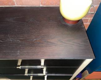 Lucia 6 Drawer Dresser Cabinet Black W/ Acrylic Hardware