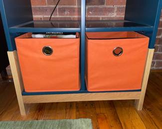 Dual Bookcase W/ Bins