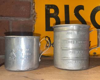 Vintage Tin Handled Cups