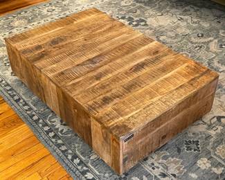 Rough Mango Wood Block Coffee Table (Made In India)