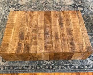 Rough Mango Wood Block Coffee Table (Made In India)