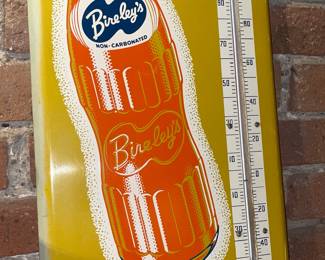 GENUINE Antique Porcelain Advertising Thermometer "Drink Bireley's Non-Carbonated Beverages"