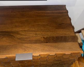 Crate & Barrel Raffael 6 Drawer Carved Wood Dresser W/ Honeycomb Pattern 