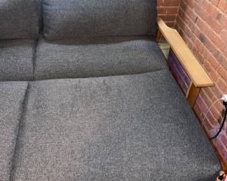 Comfy Upholstered Daybed W/ Wooden Arms