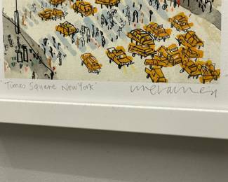 Framed "Times Square New York" Art Print Signed By Clare Caulfield