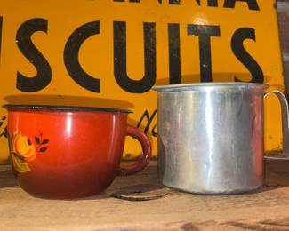 Vintage Tin Handled Cups