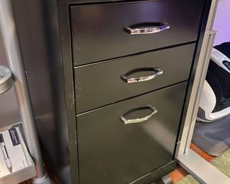 Metal 3 Drawer Rolling Vertical Filing Cabinet 