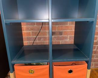 Dual Bookcase W/ Bins