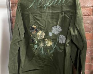 BRAND NEW W/ Tags Embroidered Respite Jacket By "No One"