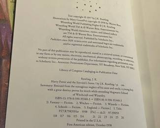 Harry Potter And The Sorcerer's Stone (First American Edition, October 1998)