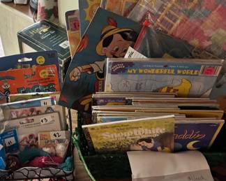 Vintage Kids Books, lots of vintage wooden puzzles