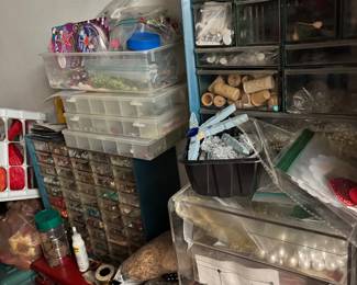 A whole closet filled top to bottom with craft supplies. Bring your own bag to fill top to bottom for one low price.
