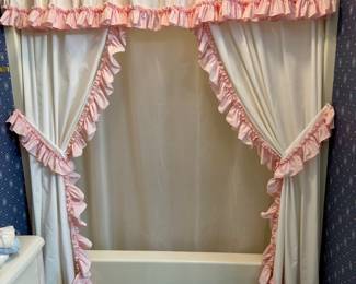 Shower drapery handmade by owner!
