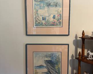 Pair 1950’s Bahamas Lithographs