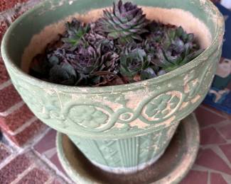 Large Old Planter w/ Saucer