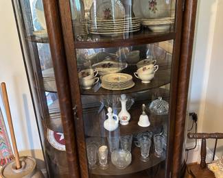 1800’s Carved Bowfront China Cabinet