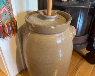 Antique Pottery Butter Churn