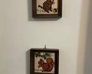 Cottage core chipmunk cross stitch