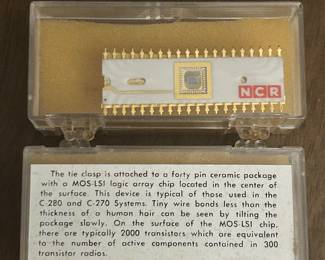 Rare 1970’s computer chip promotional tie bar!