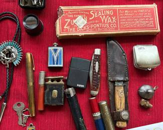 Lighters, knives, Union cut KA-Bar knife