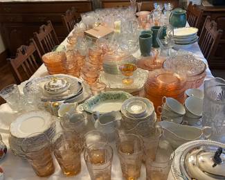 Pink Depression glass and lots of Glassware- Most $1 each!