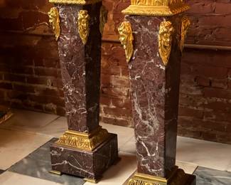 Carved marble stands