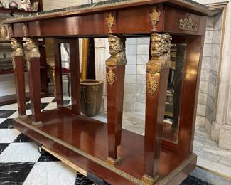 Rare French Empire Gilt Console Table 