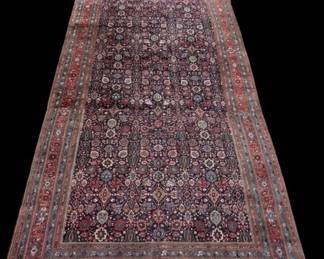 Indian Mahal Rug, Wool on Cotton Foundation 27' x 9.75' with Appraisal