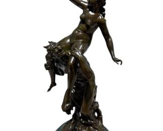 26" Bronze Sculpture Devil and the Woman by Claude Michel Clodion