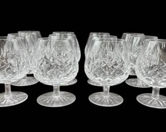 Estate Lot of 12 Waterford Lismore Brandy Sipping Goblets Heavy Cut Crystal