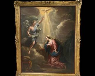 Guercino (follower of)- The Annunciation Italian Baroque Religious Oil Painting