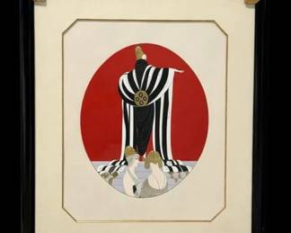 52" Tall - ERTE' Signed & Numbered Art Deco Large Framed Serigraph Print "Monaco"