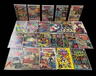Lot of 22 Silver Age Comic Books: Marvel, Space Wars, Strange Tales, Capt' America, Dr Strange & mor