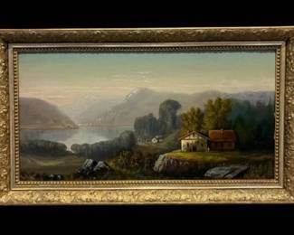 19th Cent. European Oil on Panel Landscape signed La Roy 1870