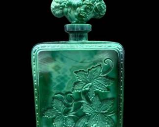 Art Deco Malachite Glass Perfume Bottle after Heinrich Hoffmann