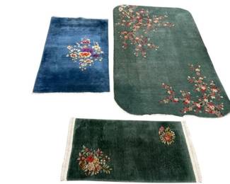 Estate Lot of Chinese Wool Woven Rugs