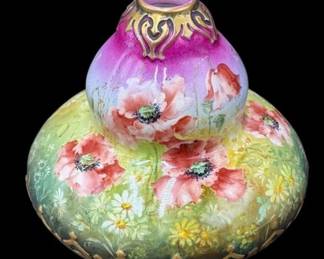 Royal Bonn Porcelain Squat / Double Gourd Shape Floral Vase