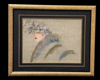 Framed Art Lithograph "Black Lace" by Artist Victoria Montesinos