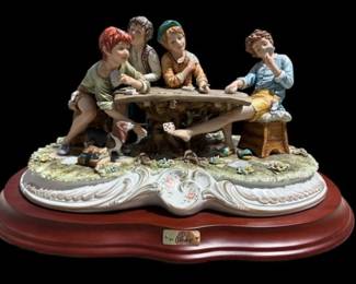 Capodimonte "The Cheats" Fine Italian Porcelain Sculptured Scene by Cortese #330