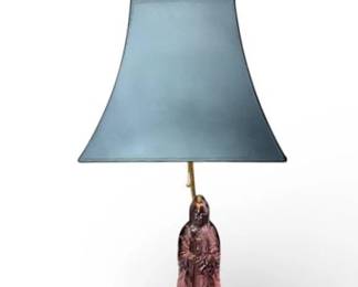 Antique Amethyst Peking Glass Lamp with Shade